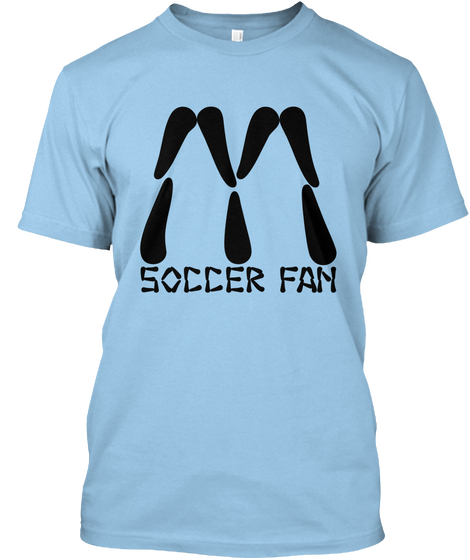 M Soccer Fan Light Blue Kaos Front