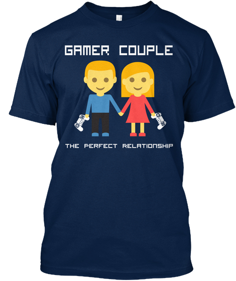 Gamer Couple The Perfect Relationship Navy T-Shirt Front