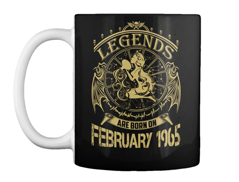 Legends Are Born On February 1965 Black T-Shirt Front