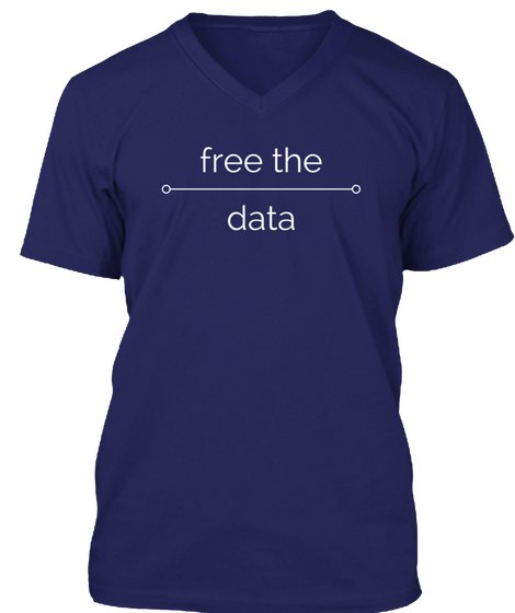 Free The Data! Navy áo T-Shirt Front