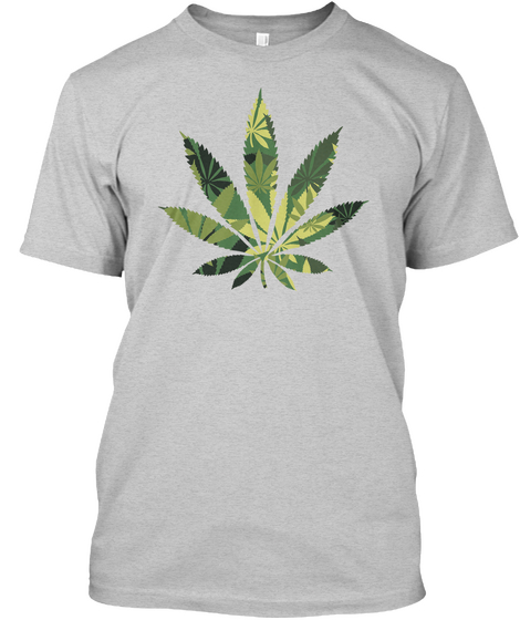 Weed  Leaf Light Steel Camiseta Front