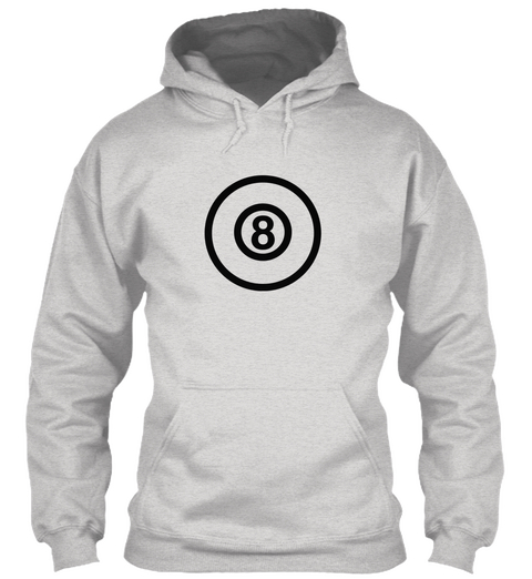 8 Pool Hoodie Ash Grey T-Shirt Front