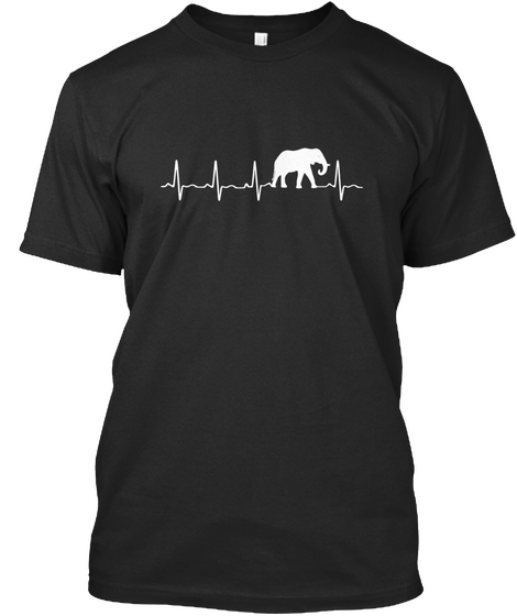 Love Elephants Black Kaos Front