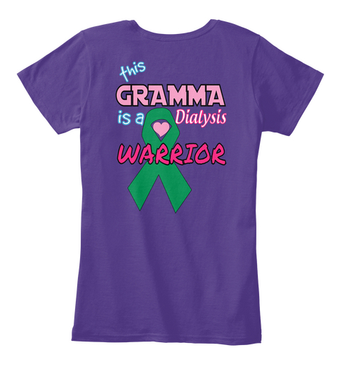 This Gramma Is A Dialysis Warrior Purple áo T-Shirt Back