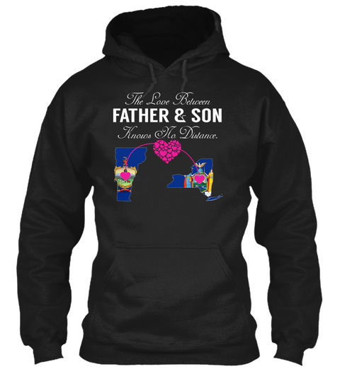 Father Son   Vermont New York Black áo T-Shirt Front