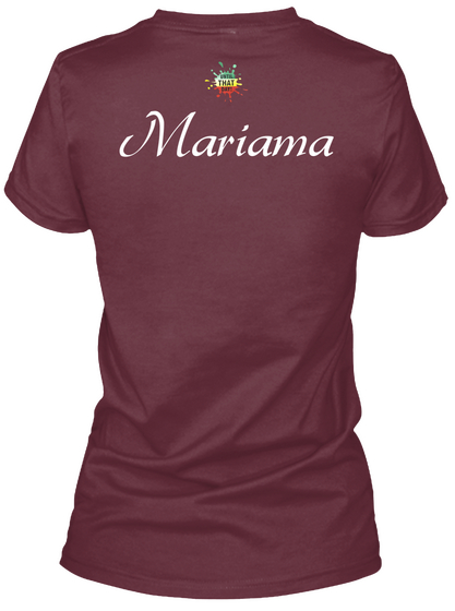 Mariama Maroon áo T-Shirt Back