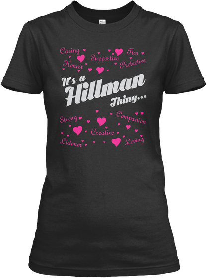 It's A Hillman Thing Black T-Shirt Front