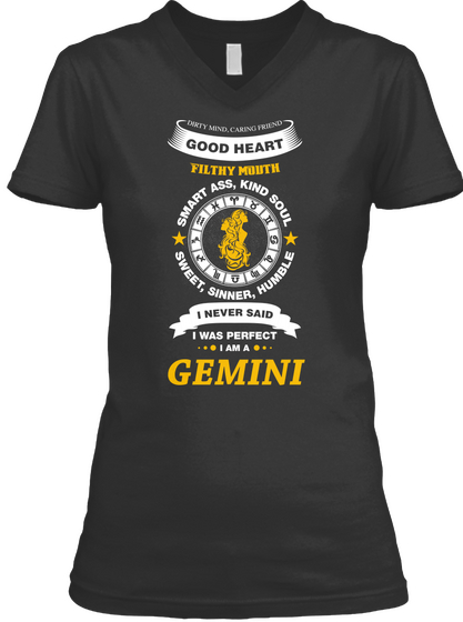 I'm An Gemini   Last Chance! Black T-Shirt Front