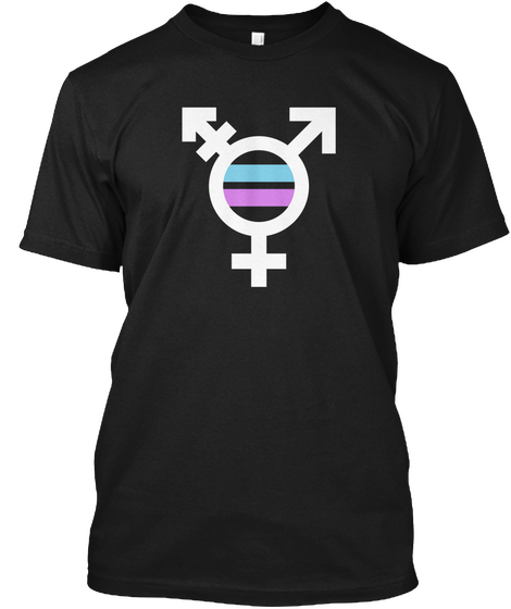 Transgender Sign Flag Symbol Trans Pride Black T-Shirt Front