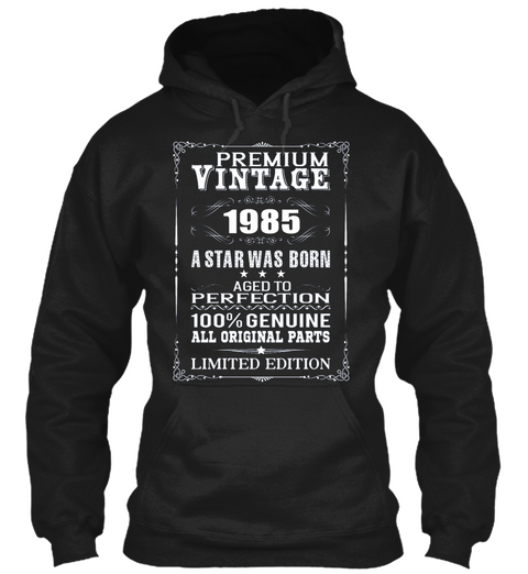 Birth Year 1985 Born In 1985 Black áo T-Shirt Front