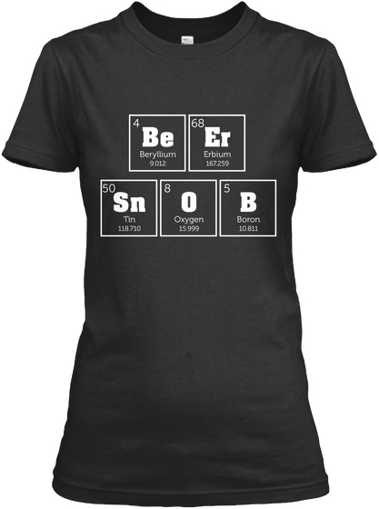 Beer Snop Tshirt Chemist Element Shirts Black T-Shirt Front