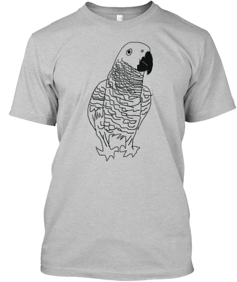 My Crazy Parrot ! Light Heather Grey  T-Shirt Front