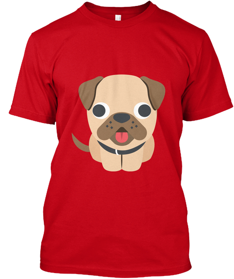 Pug Merch Red T-Shirt Front
