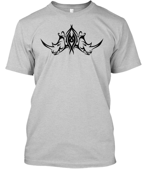 Tribal Rhino Light Steel T-Shirt Front