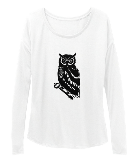 Owl + Key White T-Shirt Front