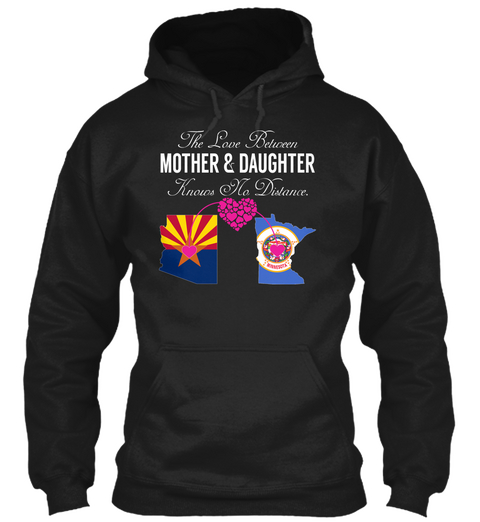 Mother Daughter   Arizona Minnesota Black T-Shirt Front