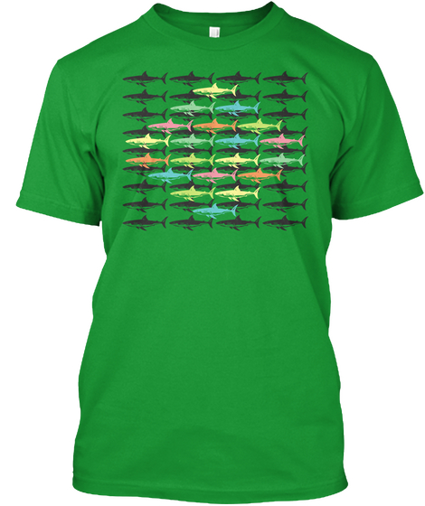 Be A Sharks Saver  Kelly Green T-Shirt Front