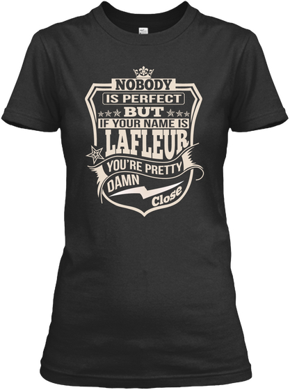 Nobody Perfect Lafleur Thing Shirts Black T-Shirt Front