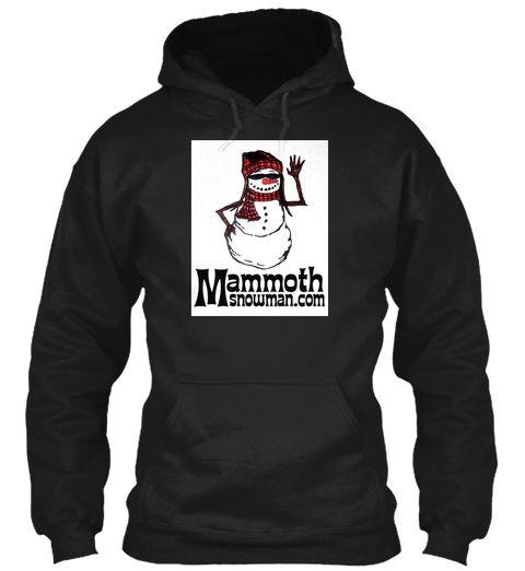 Mammoth Snowman.Com Black T-Shirt Front