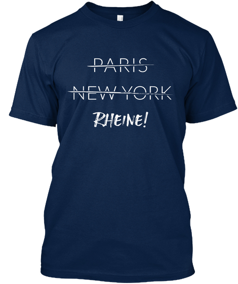 Paris New York Rheine Navy Camiseta Front