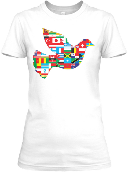 International Dove Of Peace White T-Shirt Front