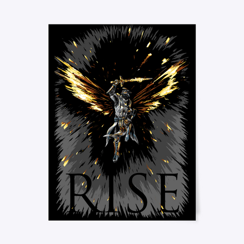 My Name Is Byf   Dawnblade Rising Poster Black T-Shirt Front