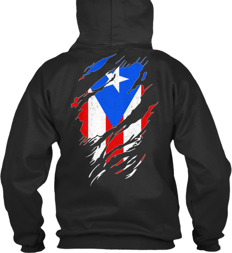 I Love Puerto Rico 338 Black T-Shirt Back