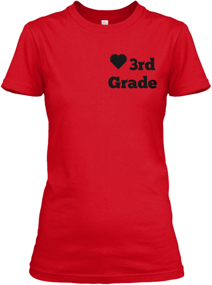 3rd Grade Red T-Shirt Front