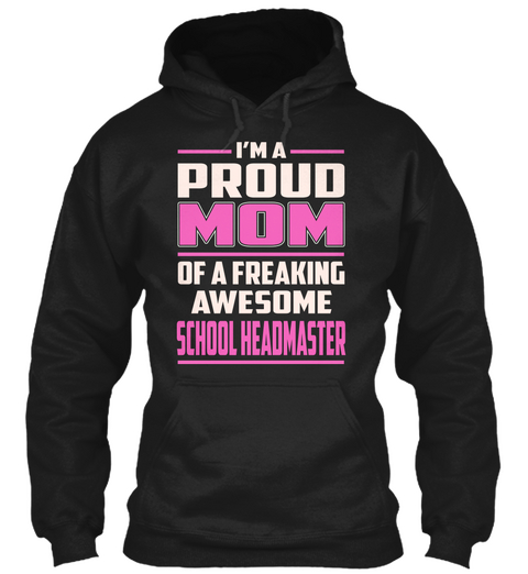 School Headmaster   Proud Mom Black Camiseta Front
