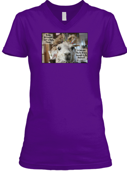 Being Different Isn't A Bad Thing It Means You're Brave Enough To Be Yourself Team Purple  T-Shirt Front