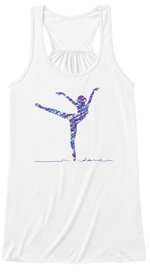 Ballet Pointe Arabesque Dancer Fitness  White T-Shirt Front