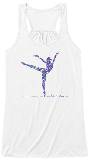 Ballet Pointe Arabesque Dancer Fitness  White Maglietta Front