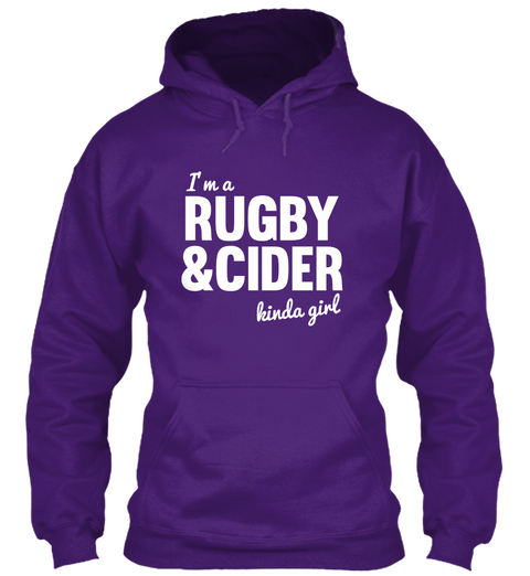 I'm A Rugby & Cider Kinda Girl Purple Camiseta Front