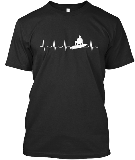 Surfing Heartbeat   Ltd. Edition Black T-Shirt Front