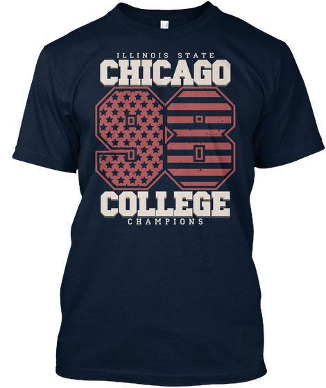 Illinois State Chicago 98 College Champions New Navy T-Shirt Front