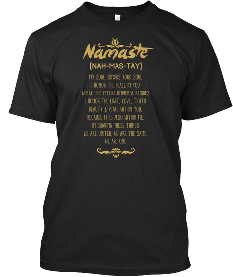 Namaste Black Camiseta Front
