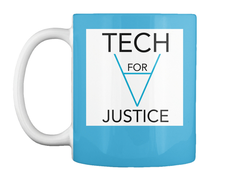 Tech For Justice Mug Lt Blue T-Shirt Front