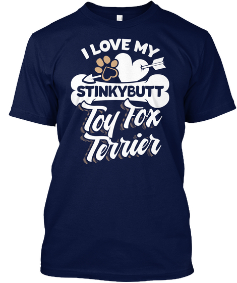 Toy Fox Terrier Shirt And Hoodie Navy áo T-Shirt Front