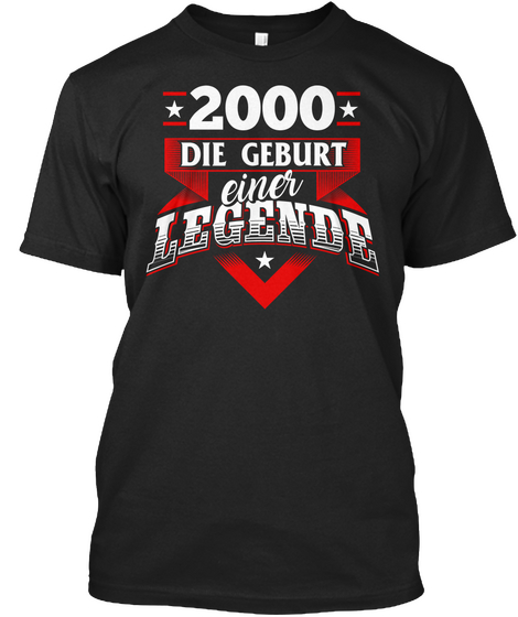 2000 Geburtsjahr Geburtstag Jahrgang Black Camiseta Front