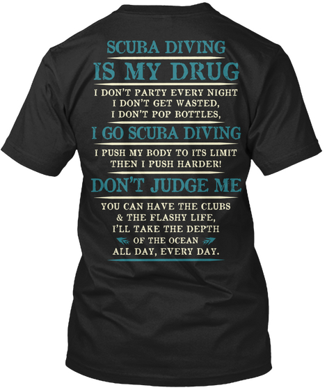 Scuba Diving   Limited Edition Black Camiseta Back