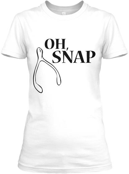 Oh, Snap Turkey Wishbone White T-Shirt Front