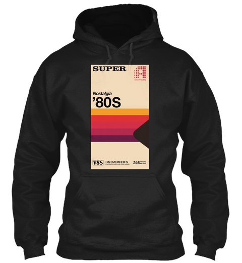 Super Nostalagia'80s  V8s  Rad Memories 246 Black Camiseta Front