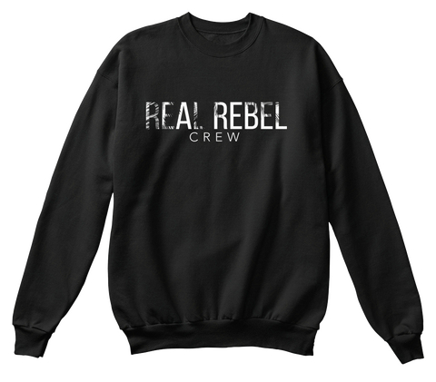 Real Rebel Crew Black T-Shirt Front