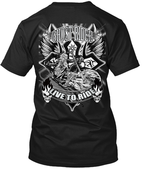 Ghostrider Live To Ride Black T-Shirt Back