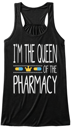 Queen Of The Pharmacy Black Camiseta Front