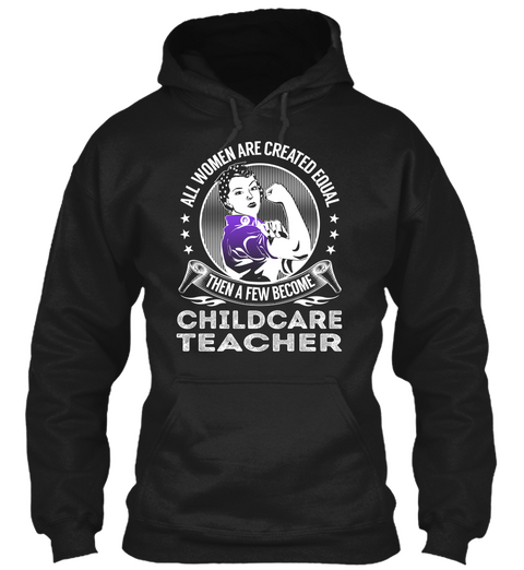 Childcare Teacher Black áo T-Shirt Front