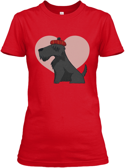 Love My Scottish Terrier (Scottie) Red T-Shirt Front