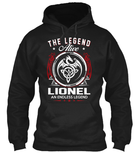 The Legend Alive Lionel An Endless Legend Black áo T-Shirt Front