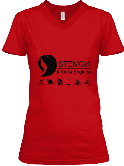 Stem Girl        #I Am An Engineer Red T-Shirt Front