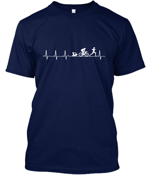 Triathlon Heartbeat   Ltd. Edition Navy T-Shirt Front